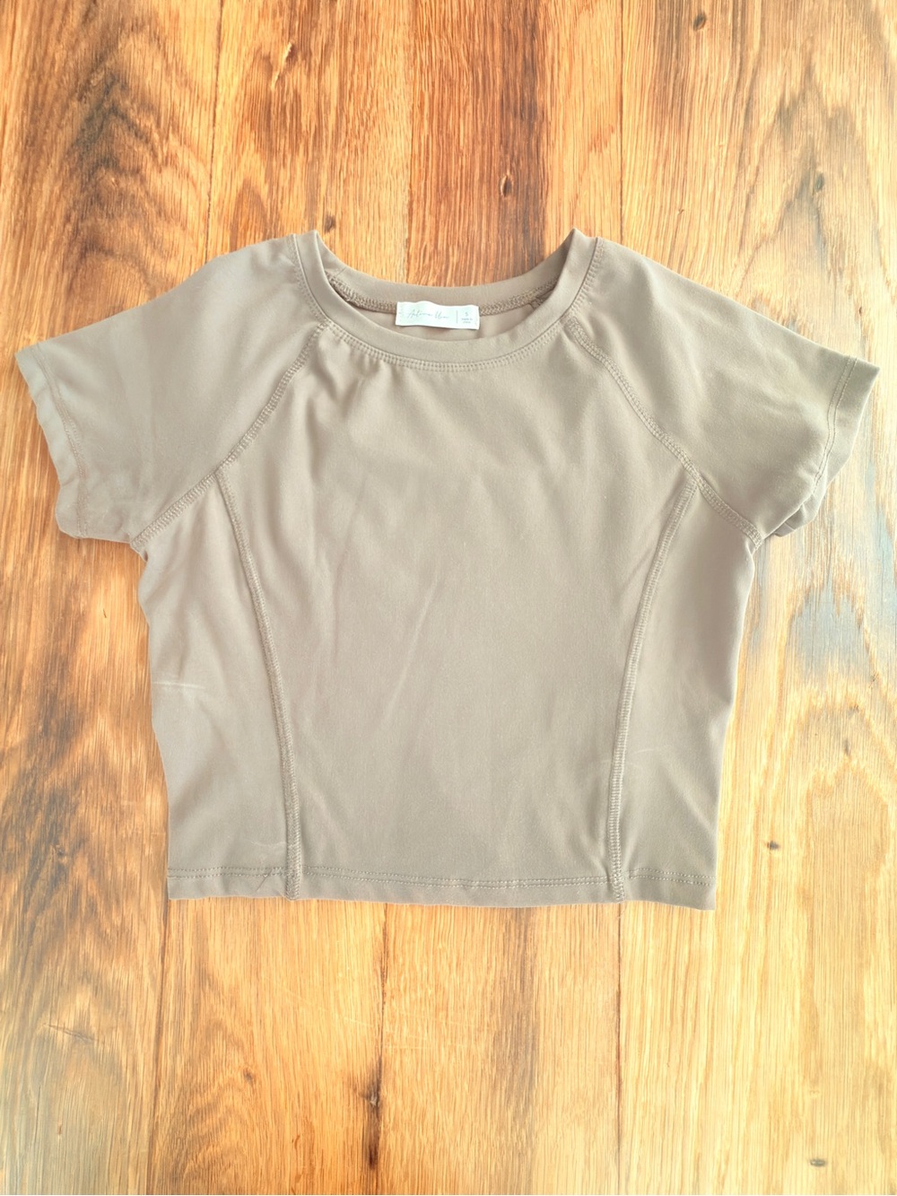 Women’s Taupe Short Sleeve Crop Top
